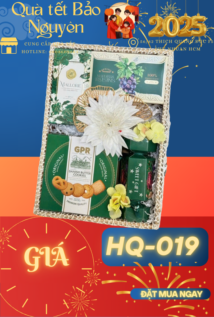 Hộp quà Tết gỗ 2025 - HQ019